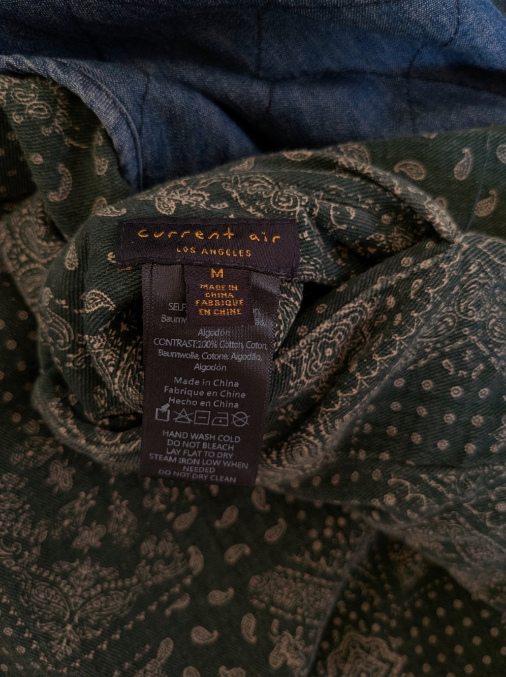 Reversible Denim Paisley Quilted Blanket Coat - Picture 8 of 8